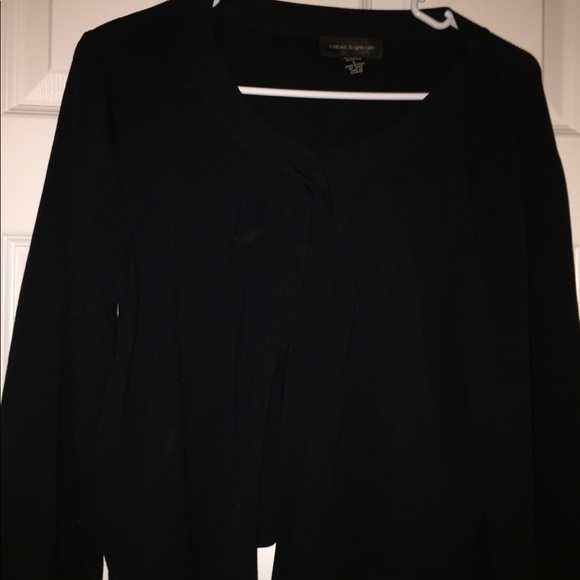 Cable & Gauge Sweaters - Cable & Gauge Shorter Black Cardigan